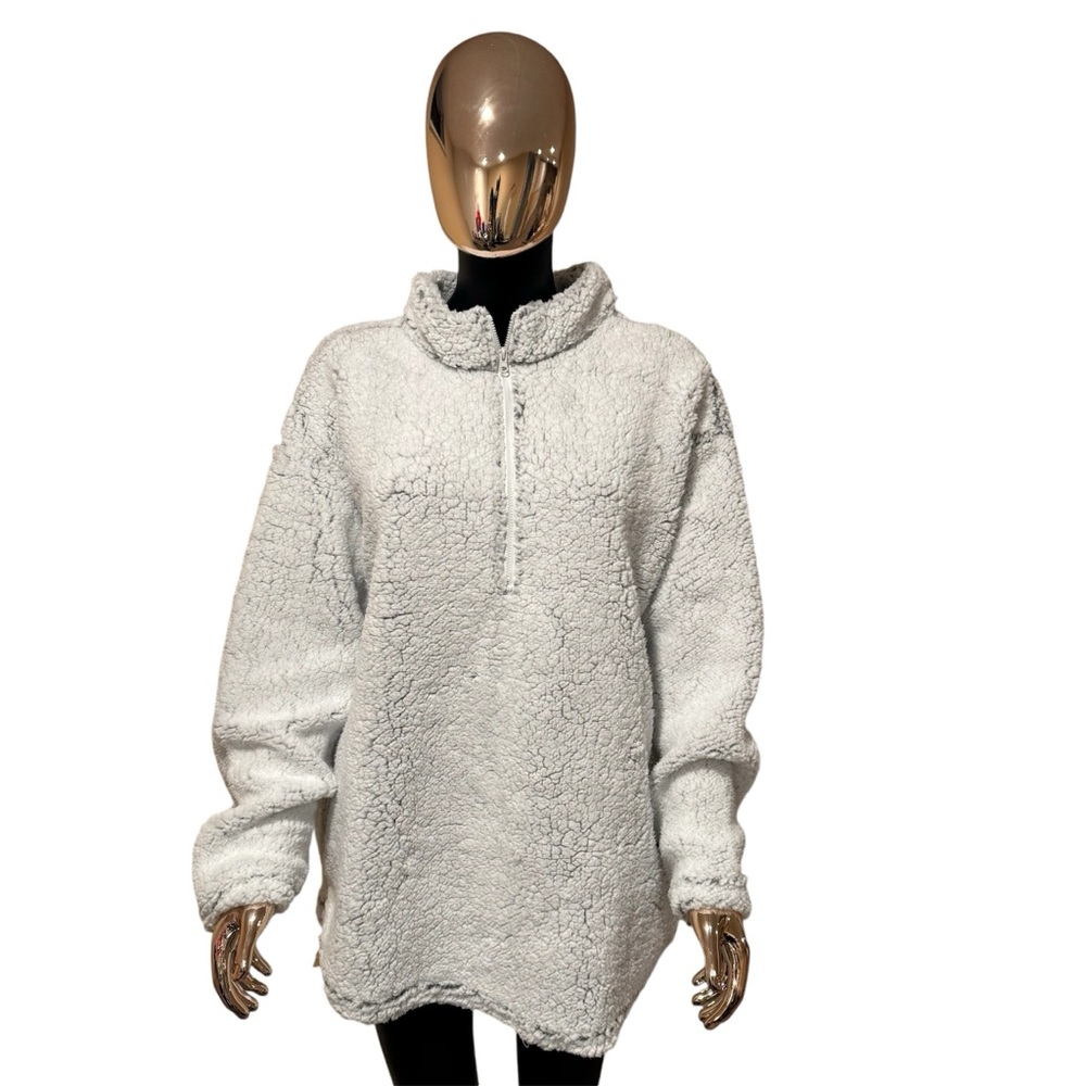Bobbi Brooks Fuzzy Fleece Quarter Zip Jacket